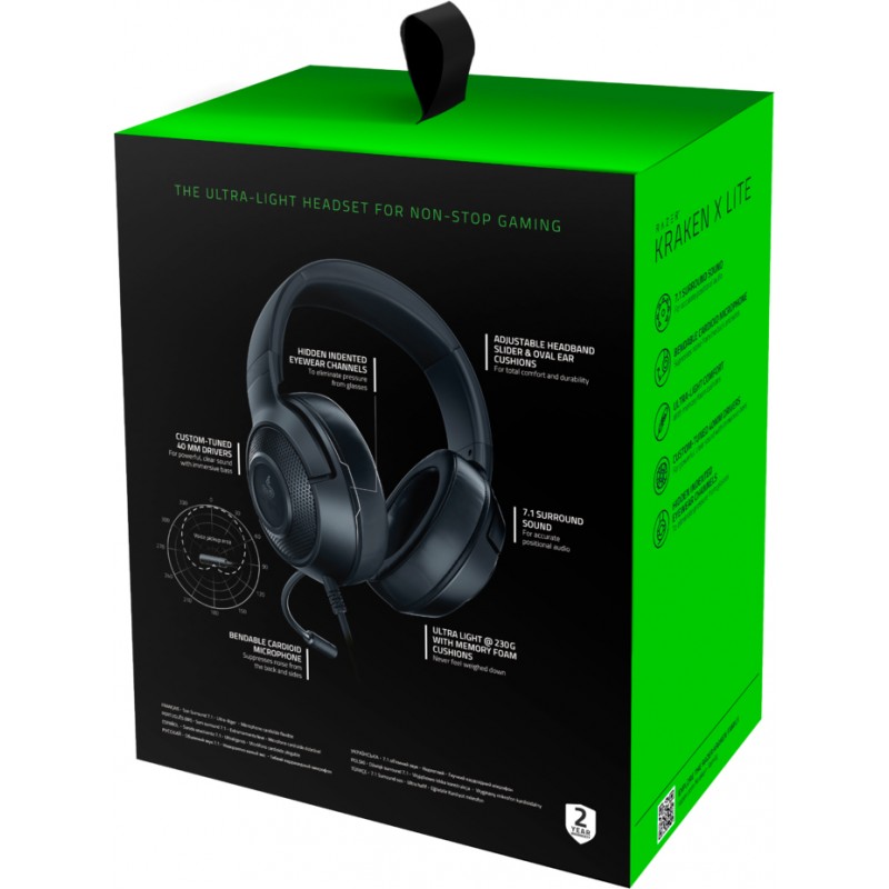 Гарнітура Razer Kraken X Lite Black (RZ04-02950100-R381)