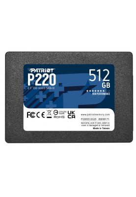 Накопичувач SSD  512GB Patriot P220 2.5" SATAIII TLC (P220S512G25)