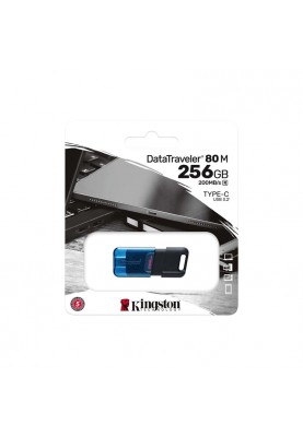 Флеш-накопичувач USB3.2 256GB Type-C Kingston DataTraveler 80 M Blue/Black (DT80M/256GB)