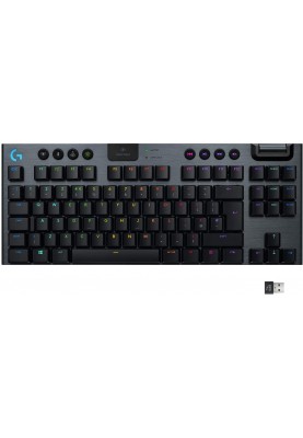 Клавiатура бездротова Logitech G915 TKL Lightspeed Wireless RGB Mechanical Carbon Tactile Switch (920-009503)