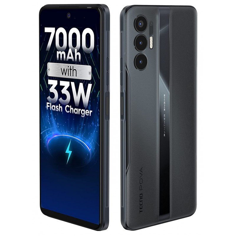 Смартфон Tecno Pova-3 (LF7n) 6/128GB Dual Sim Eco Black (4895180781629)