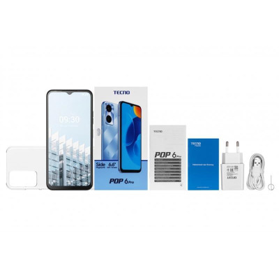 Смартфон Tecno Pop 6 Pro (BE8) 2/32GB Dual Sim Polar Black (4895180785511)