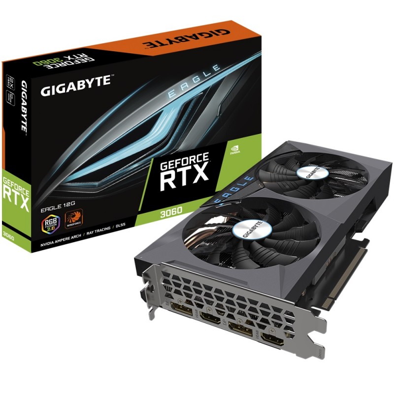 Відеокарта GF RTX 3060 12GB GDDR6 Eagle Gigabyte (GV-N3060EAGLE-12GD 2.0)