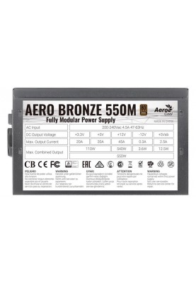 Блок живлення AeroCool Aero Bronze 550M Fully Modular (ACPB-AR55AEC.1M) 550W