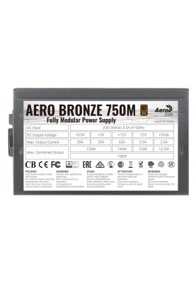 Блок живлення AeroCool Aero Bronze 750M Fully Modular (ACPB-AR75AEC.1M) 750W