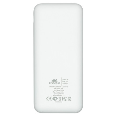 Універсальна мобільна батарея Rivacase VA2081 20000 mAh White (PB931071)