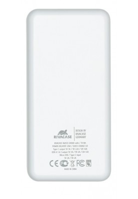 Універсальна мобільна батарея Rivacase VA2572 20000 mAh White (PB931088)