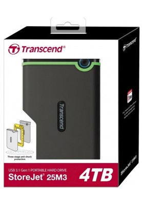 Зовнiшнiй жорстий диск 2.5" USB 4.0TB Transcend StoreJet 25M3 Iron Gray Slim (TS4TSJ25M3S)