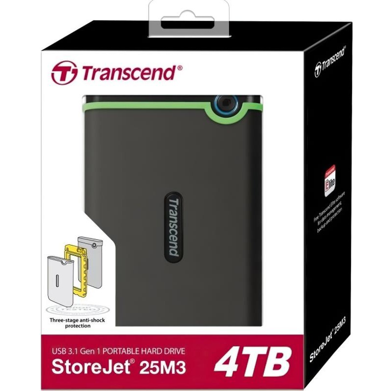 Зовнiшнiй жорстий диск 2.5" USB 4.0TB Transcend StoreJet 25M3 Iron Gray Slim (TS4TSJ25M3S)