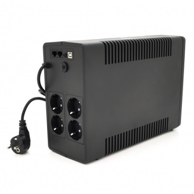 Джерело безперебійного живлення Tescom Leo+ 1200VA, LCD, AVR, 4xSchuko, 2x12V7Ah, RS232, USB, RJ45, пластик (TCM1200/29693)