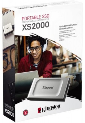 Накопичувач зовнішній SSD Portable USB 2.0ТB Kingston XS2000 Silver (SXS2000/2000G)