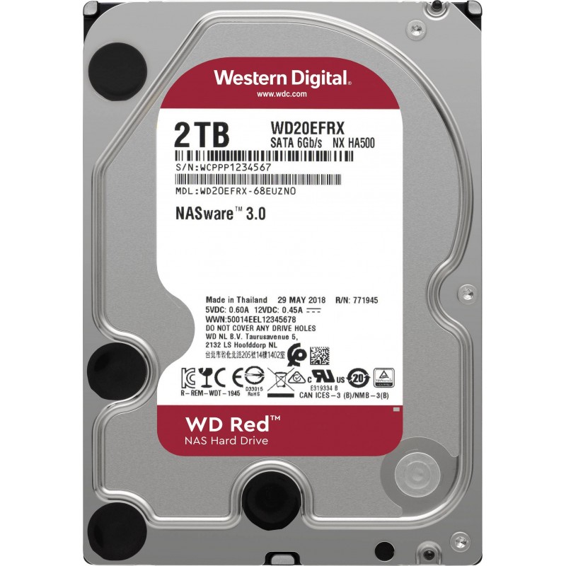 Накопичувач HDD SATA 2.0TB WD Red NAS 5400rpm 256MB (WD20EFAX)