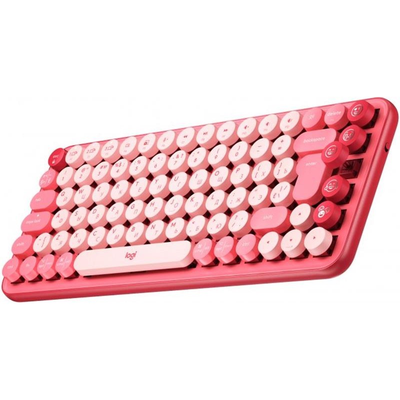 Клавiатура бездротова Logitech Pop Wireless Heartbreaker Rose (920-010718)