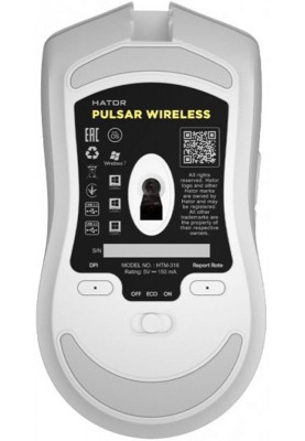 Мишка Hator Pulsar Wireless White (HTM-316) USB