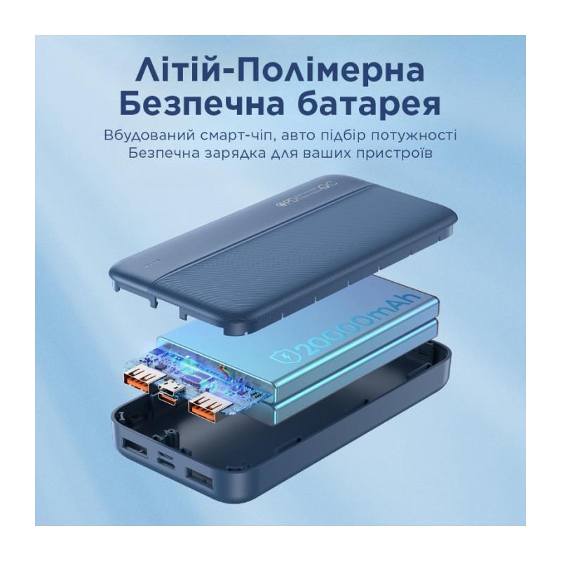 Універсальна мобільна батарея Remax RPP-213 Tinyl 20000mAh Blue (RPP-213)