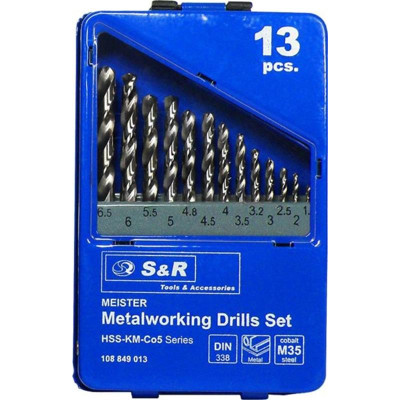 Набір свердл S&R Meister 1.5-6.5 мм 13 шт (108849013)