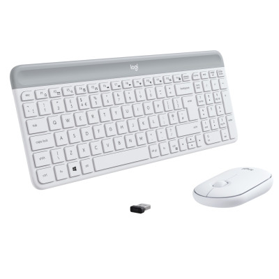 Комплект (клавіатура, мишка) бездротовий Logitech MK470 White (920-009205)