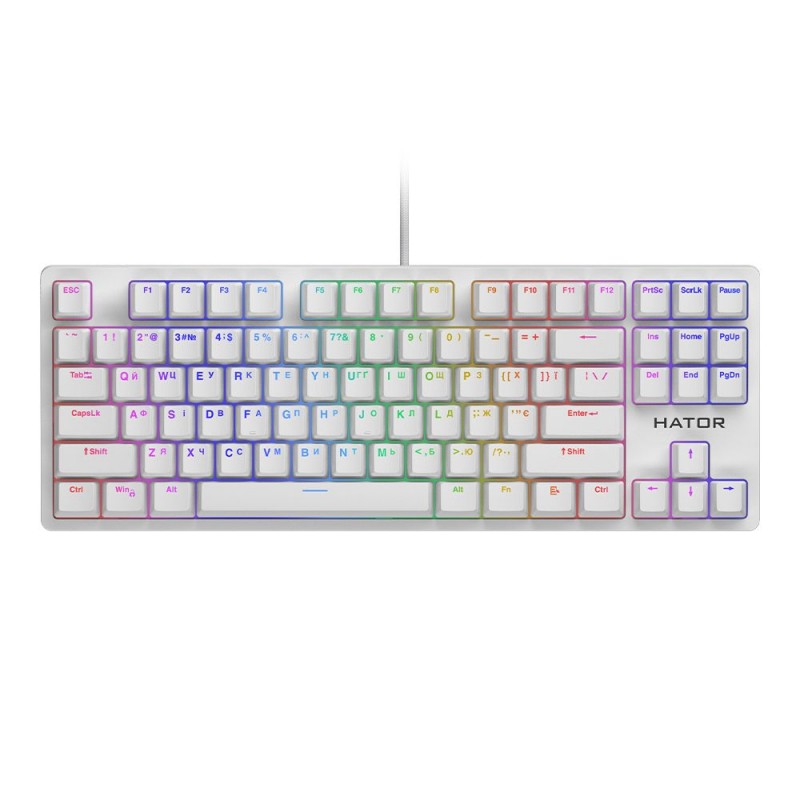 Клавіатура Hator Rockfall Evo TKL Optical Ukr White (HTK-631)