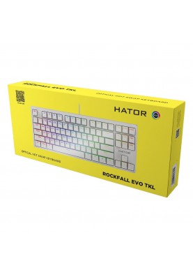 Клавіатура Hator Rockfall Evo TKL Optical Ukr White (HTK-631)