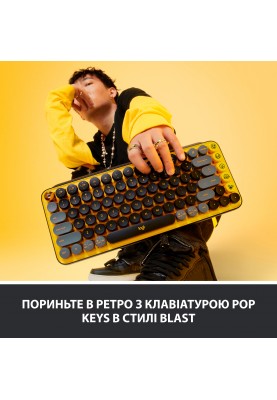 Клавiатура Logitech Pop Wireless Blast Yellow (920-010716)