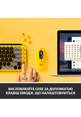 Клавiатура Logitech Pop Wireless Blast Yellow (920-010716)