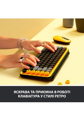 Клавiатура Logitech Pop Wireless Blast Yellow (920-010716)