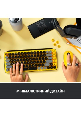 Клавiатура Logitech Pop Wireless Blast Yellow (920-010716)