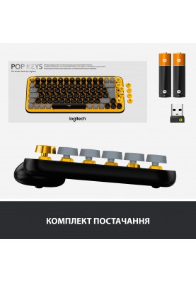 Клавiатура Logitech Pop Wireless Blast Yellow (920-010716)