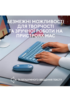 Клавіатура бездротова Logitech Wireless K380 for MAC UA Blueberry (920-011180)