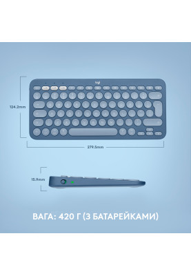 Клавіатура бездротова Logitech Wireless K380 for MAC UA Blueberry (920-011180)