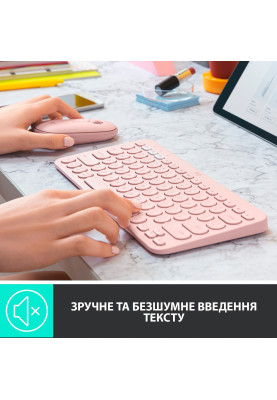 Клавіатура бездротова Logitech Wireless K380 for MAC UA Rose (920-010406)