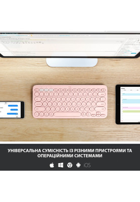 Клавіатура бездротова Logitech Wireless K380 for MAC UA Rose (920-010406)