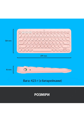 Клавіатура бездротова Logitech Wireless K380 for MAC UA Rose (920-010406)