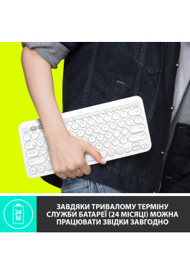 Клавіатура бездротова Logitech Wireless K380 UA White (920-009868)