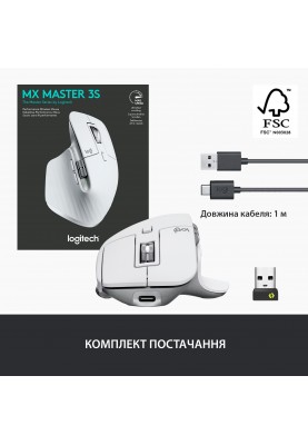 Миша Bluetooth Logitech MX Master 3S Pale Grey (910-006560)