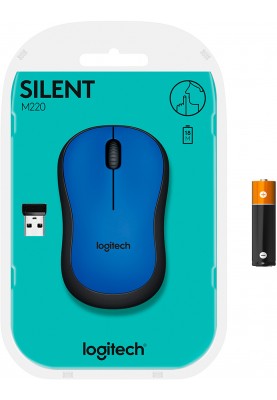 Мишка бездротова Logitech M220 Silent Blue (910-004879)