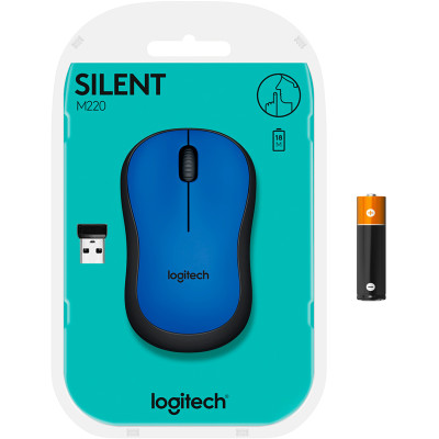 Мишка бездротова Logitech M220 Silent Blue (910-004879)