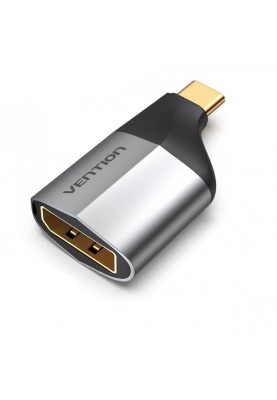 Адаптер Vention DisplayPort - USB Type-C (F/M), Black/Silver (TCCH0)