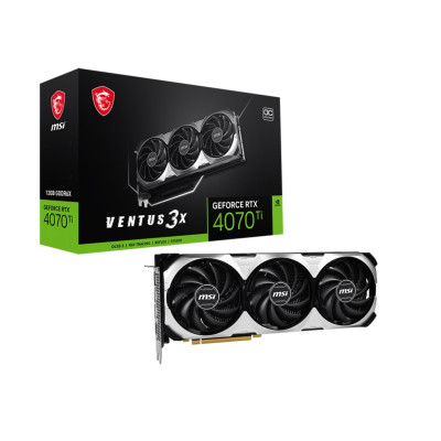 Відеокарта GF RTX 4070 Ti 12GB GDDR6X Ventus 3X OC MSI (GeForce RTX 4070 Ti VENTUS 3X 12G OC)