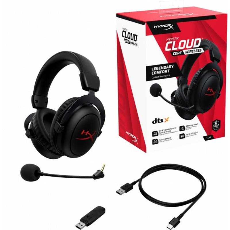 Гарнiтура HyperX Cloud Core Wireless Black (4P5D5AA)