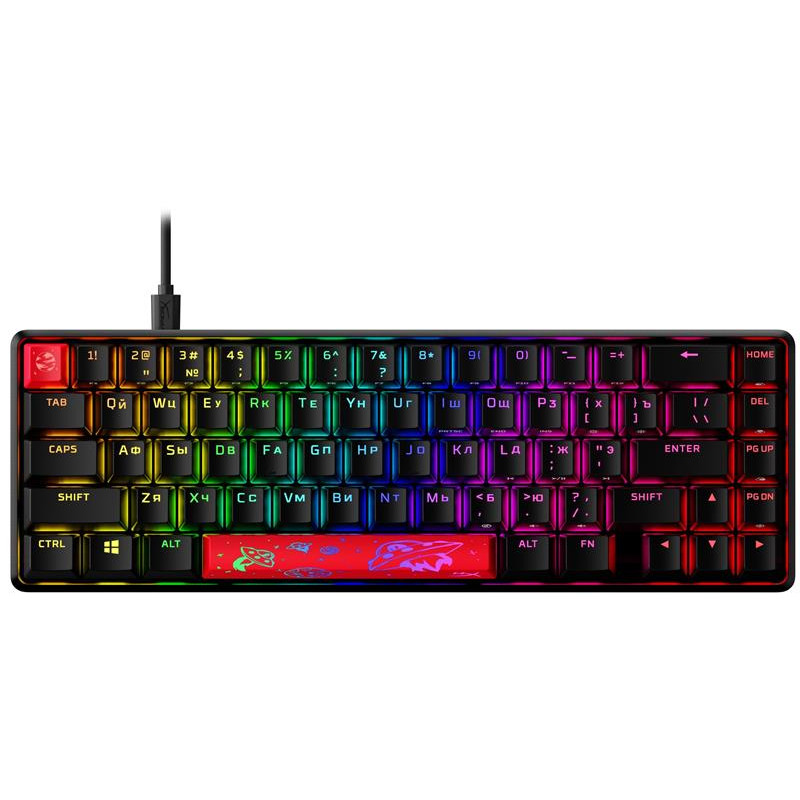 Клавіатура HyperX Alloy Origins 65 Red RGB ENG/RU Black (4P5D6AX)