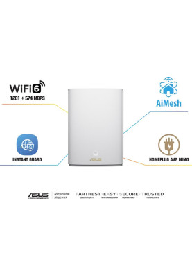 Wi-Fi Mesh система Asus ZenWiFi AX Hybrid (XP4) 1pk White (90IG05T0-BM9100)
