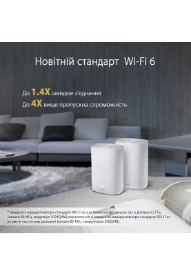 Wi-Fi Mesh система Asus ZenWiFi AX Hybrid (XP4) 1pk White (90IG05T0-BM9100)