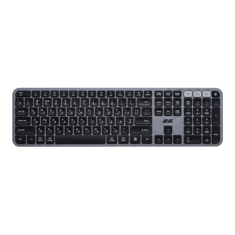 Клавіатура бездротова 2E KS240 WL BT Gray (2E-KS240WG_UA)