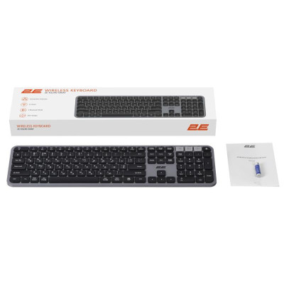 Клавіатура бездротова 2E KS240 WL BT Gray (2E-KS240WG)