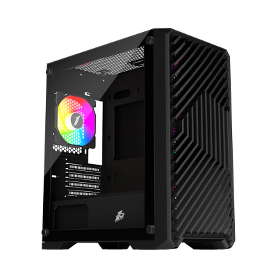 Корпус 1stPlayer T5-4F1-BK Black без БЖ