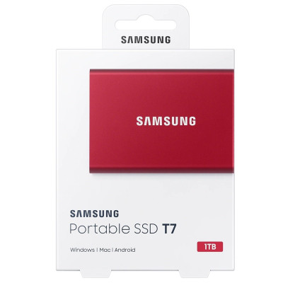 Накопичувач зовнішній SSD 2.5` USB 1.0TB Samsung T7 Red (MU-PC1T0R/WW)