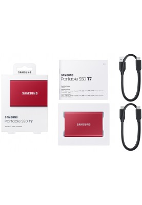 Накопичувач зовнішній SSD 2.5" USB 2.0TB Samsung T7 Red (MU-PC2T0R/WW)