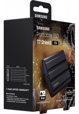 Накопичувач зовнішній SSD 2.5" USB 1.0TB Samsung T7 Shield Black (MU-PE1T0S/EU)