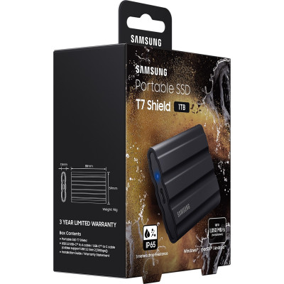 Накопичувач зовнішній SSD 2.5` USB 1.0TB Samsung T7 Shield Black (MU-PE1T0S/EU)